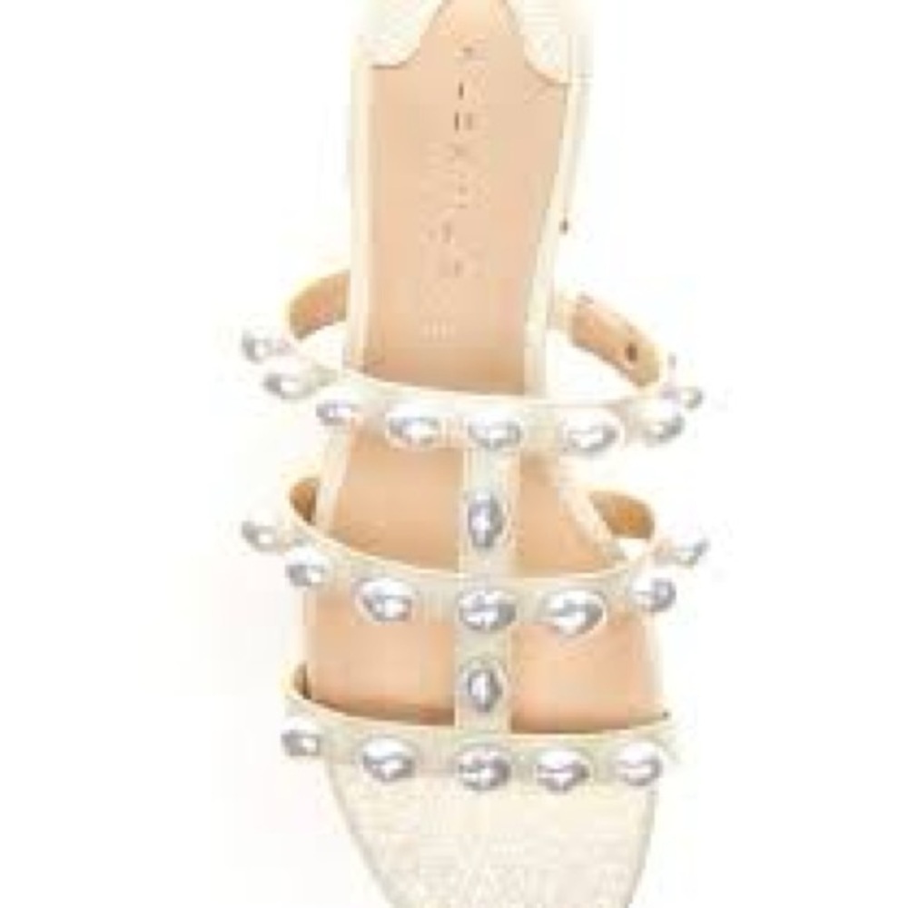 Alex Marie Cream and Silver Embellished Sandals